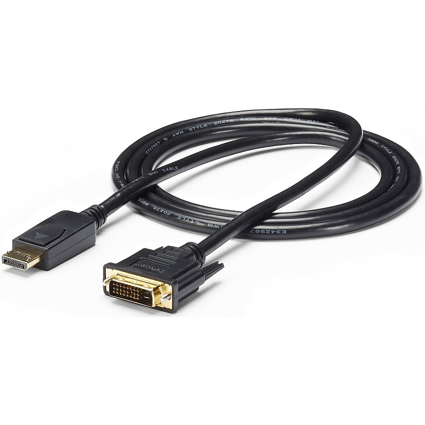 StarTech 6ft (1.8m) DisplayPort to DVI Cable, 1080p Video, DisplayPort to DVI-D Adapter/Converter Cable, DP 1.2 to DVI Monitor Cable (DP2DVI2MM6)