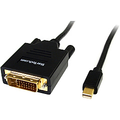 StarTech 6ft Mini DisplayPort to DVI Cable, Mini DP to DVI-D Adapter/Converter Cable, 1080p Video, mDP 1.2 to DVI Monitor/Display (MDP2DVIMM6)