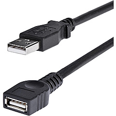 StarTech 6 ft Black USB 2.0 Extension Cable A to A - M/F (USBEXTAA6BK)