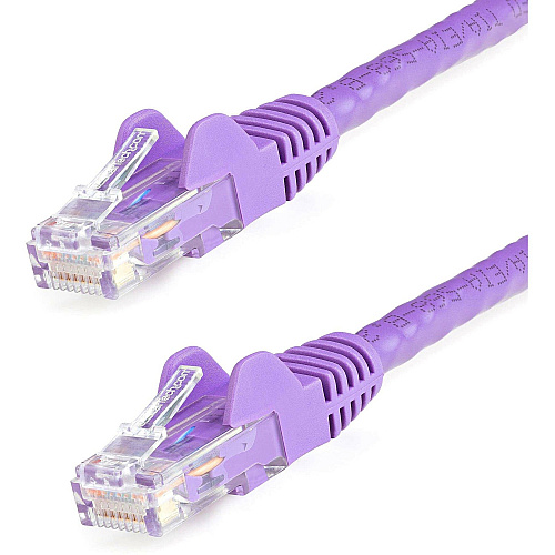 StarTech 50ft CAT6 Ethernet Cable - Purple Snagless Gigabit - 100W PoE UTP 650MHz Category 6 Patch Cord UL Certified Wiring/TIA (N6PATCH50PL)