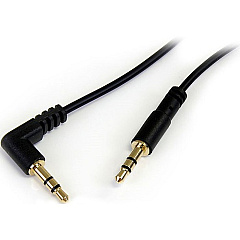 StarTech 1 ft Slim 3.5mm to Right Angle Stereo Audio Cable - M/M (MU1MMSRA)
