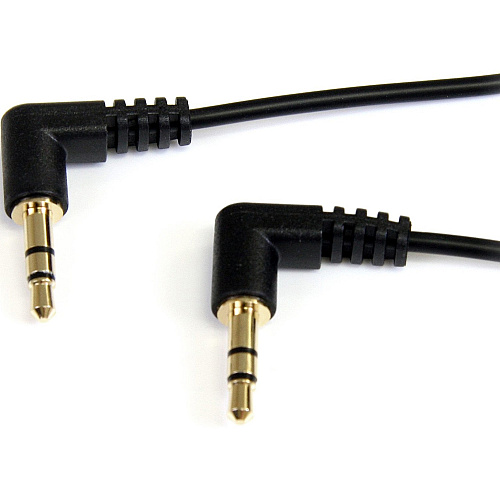 StarTech 3 ft Slim 3.5mm Right Angle Stereo Audio Cable - M/M (MU3MMS2RA)