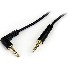 StarTech 3 ft Slim 3.5mm to Right Angle Stereo Audio Cable - M/M (MU3MMSRA)