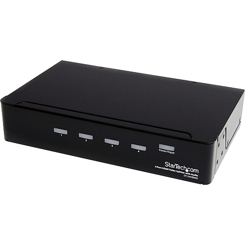 StarTech HDMI Splitter 1 In 4 Out - 1080p - 4 Port -Mounting Brackets - 1.3 Audio - HDMI Multi Port - HDMI Audio Splitter (ST124HDMI2)