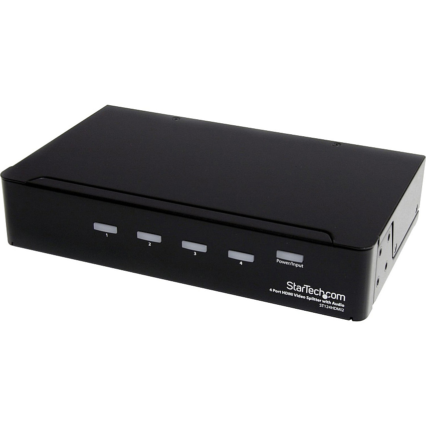 StarTech HDMI Splitter 1 In 4 Out - 1080p - 4 Port -Mounting Brackets - 1.3 Audio - HDMI Multi Port - HDMI Audio Splitter (ST124HDMI2)