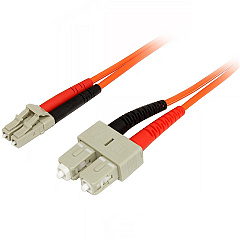 StarTech 2m Fiber Optic Cable - Multimode Duplex 50/125 - LSZH - LC/SC - OM2 - LC to SC Fiber Patch Cable (50FIBLCSC2)