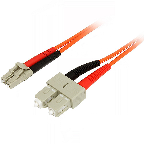 StarTech 1m Fiber Optic Cable - Multimode Duplex 50/125 - LSZH - LC/SC - OM2 - LC to SC Fiber Patch Cable (50FIBLCSC1)