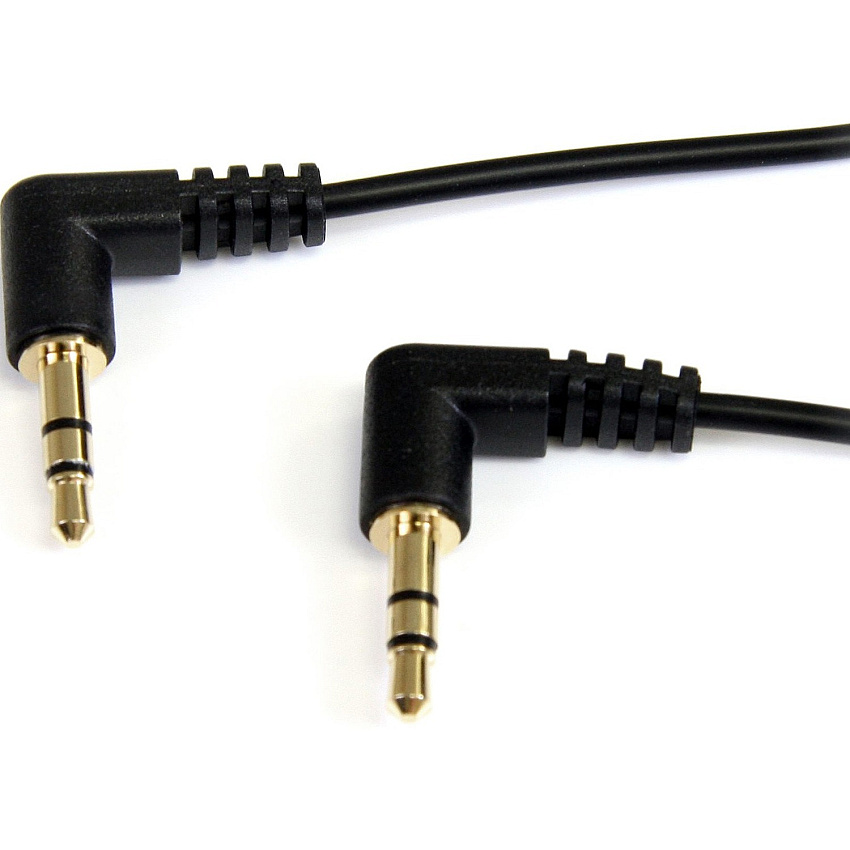 StarTech 6 ft Slim 3.5mm Right Angle Stereo Audio Cable - M/M (MU6MMS2RA)