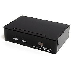 StarTech 2 Port DVI + USB KVM Switch with Audio - KVM switch - USB 2.0 Hub - 2 ports - 1 local user - 1U (SV231DVIUA)