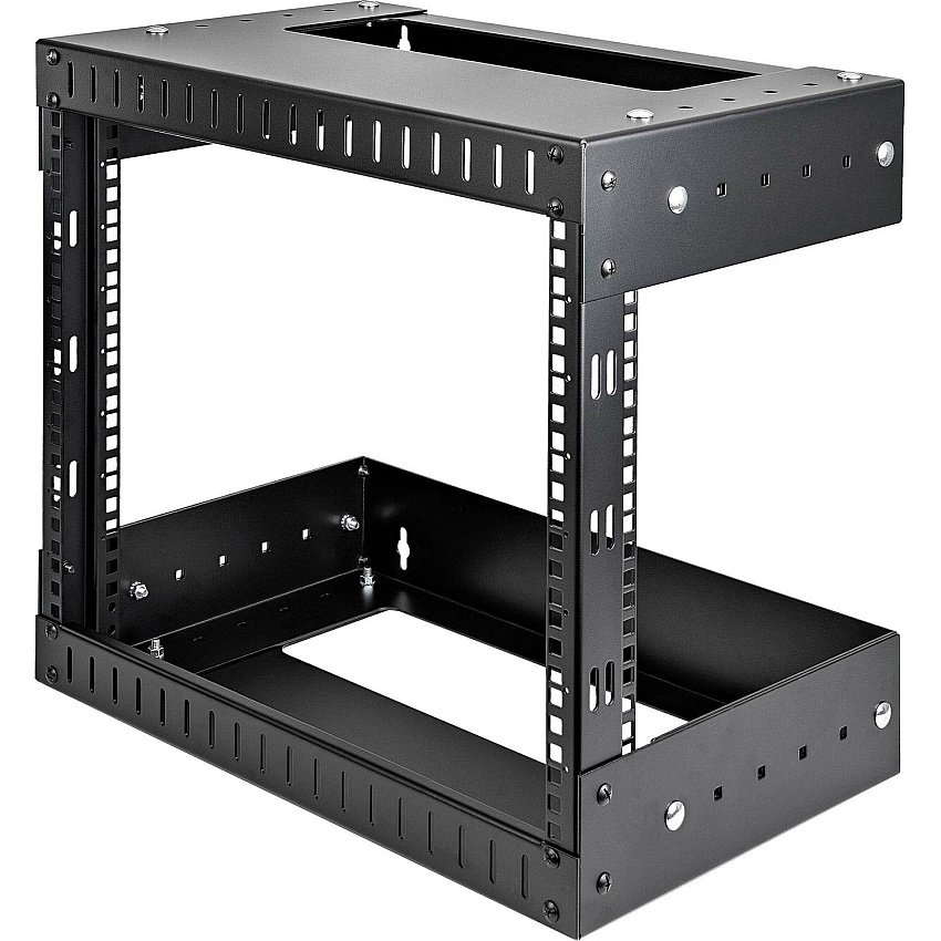 StarTech 8U 19" Wall Mount Network Rack - Adjustable Depth 12-20" Open Frame for Server Room /AV/Data/Computer Equipment w/Cage Nuts (RK812WALLOA)