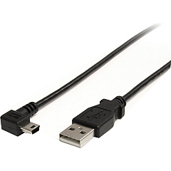 StarTech 3 ft Mini USB Cable - A to Right Angle Mini B (USB2HABM3RA)