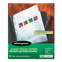 Wilson Jones Top-Loading Super Heavy Sheet Protectors, Letter, 50/Box (21400)