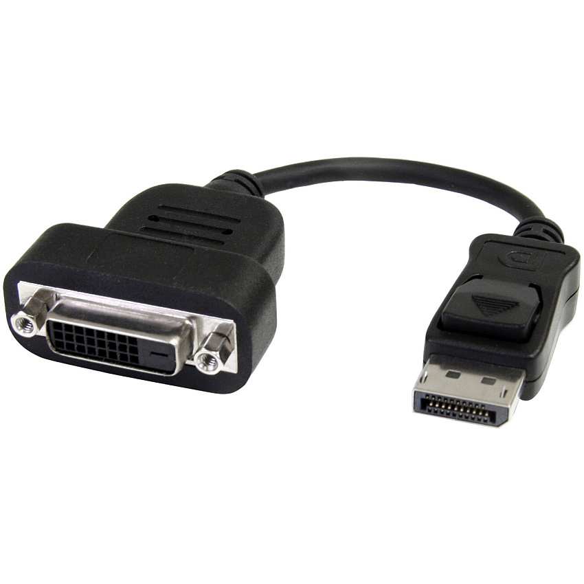 StarTech DisplayPort to DVI Adapter, Active DisplayPort to DVI-D Adapter Converter 1080p, DP 1.2 to DVI Adapter, Latching DP Connector (DP2DVIS)