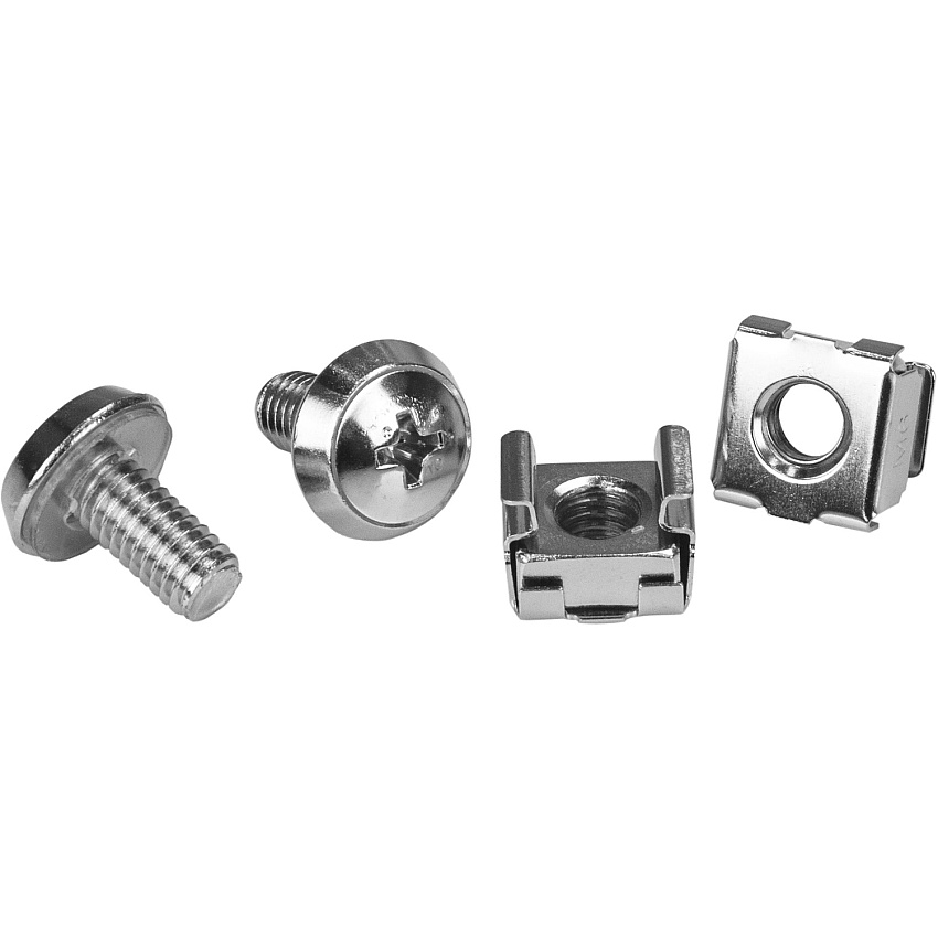 StarTech 100 Pkg M6 Mounting Screws and Cage Nuts for Server Rack Cabinet (CABSCREWM62)