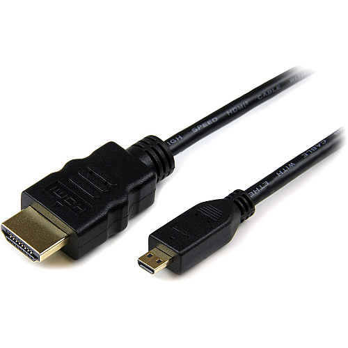 StarTech 6ft Micro HDMI to HDMI Cable with Ethernet, 4K High Speed Micro HDMI Type-D Device to HDMI Monitor Adapter/Converter Cord (HDMIADMM6)
