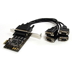 StarTech 4 Port PCI Express Serial Card w/ Breakout Cable (PEX4S553B) StarTech 4 Port PCI Express Serial Card w/ Breakout Cable (PEX4S553B)