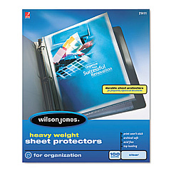 Wilson Jones Heavyweight Top-Loading Sheet Protectors, Letter, 100/Box (21411)