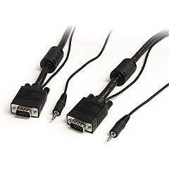 StarTech 30 ft Coax High Resolution Monitor VGA Cable with Audio HD15 M/M (MXTHQMM30A)
