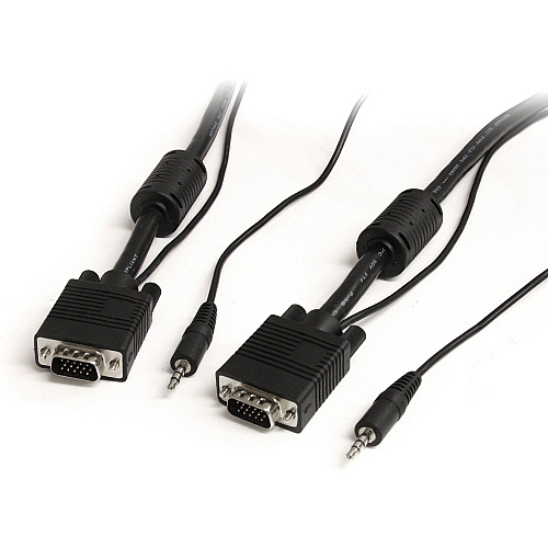 StarTech 15 ft Coax High Resolution Monitor VGA Cable with Audio HD15 M/M (MXTHQMM15A)