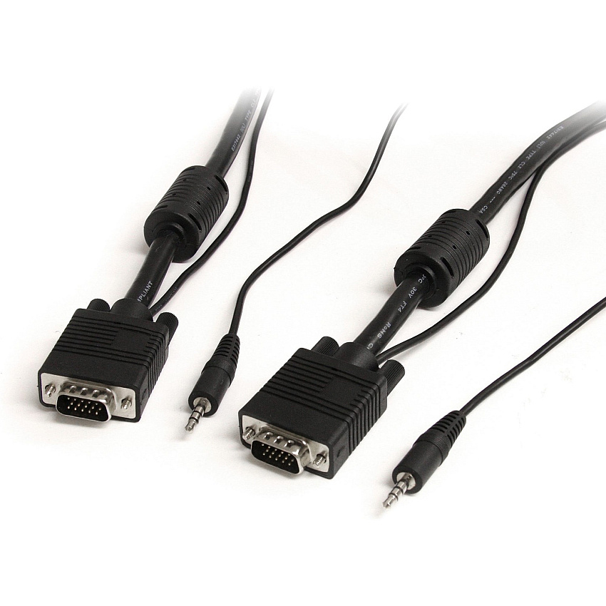 StarTech 15 ft Coax High Resolution Monitor VGA Cable with Audio HD15 M/M (MXTHQMM15A)