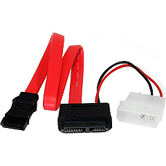 StarTech 12in Slimline SATA to SATA w/ LP4 Adapter (SLSATAF12)