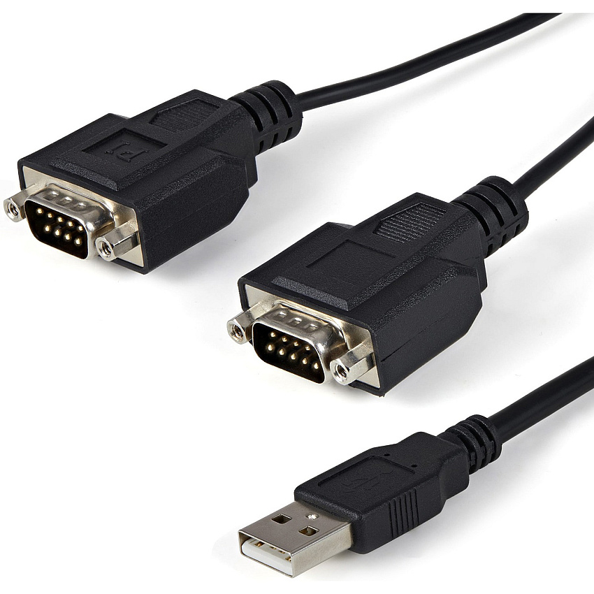 StarTech USB to Serial Adapter - 2 Port - COM Port Retention - FTDI - USB to RS232 Adapter Cable - USB to Serial Converter (ICUSB2322F)