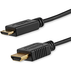 StarTech 6ft Mini HDMI to HDMI Cable with Ethernet, 4K 30Hz High Speed Slim Mini HDMI 1.4 (Type-C) Device to HDMI Adapter Cable/Cord (HDMIACMM6S)