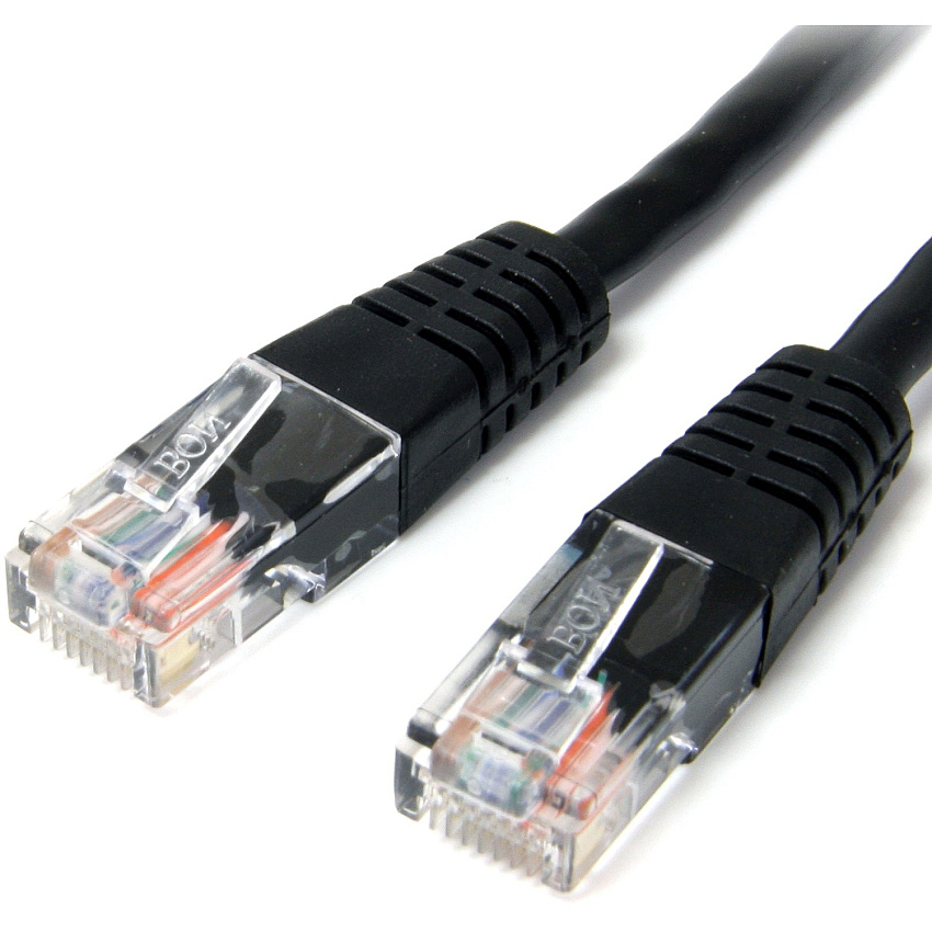 StarTech 6 ft Black Molded Cat5e UTP Patch Cable (M45PATCH6BK)