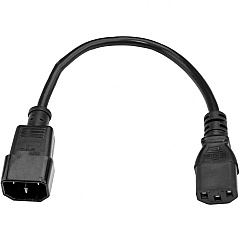 StarTech 3ft (1m) Power Extension Cord, C14 to C13, 10A 125V, 18AWG, Computer Power Cord Extension, Power Supply Extension Cable (PXT1003)