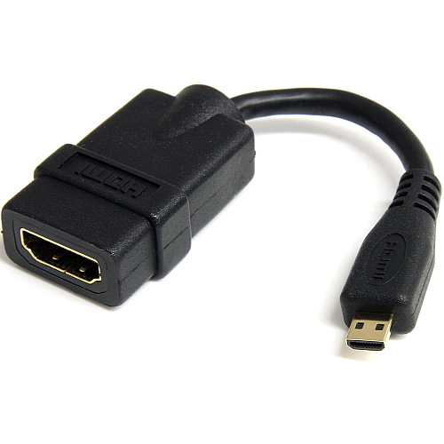 StarTech Micro HDMI to HDMI Adapter Dongle, 4K High Speed Micro HDMI to HDMI Converter, Micro HDMI Type-D Device to HDMI TV/Display (HDADFM5IN)