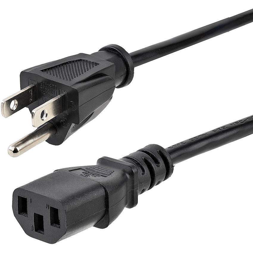 StarTech 10ft (3m) Heavy Duty Power Cord, NEMA 5-15P to C13, 15A 125V 14AWG, Replacement AC Computer Power Cord, PC Power Supply Cable (PXT1011410)
