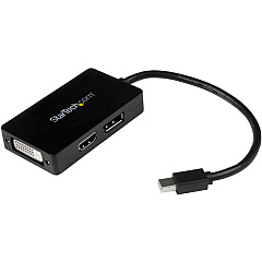 StarTech Travel A/V adapter - 3-in-1 Mini DisplayPort to DisplayPort DVI or HDMI converter (MDP2DPDVHD)