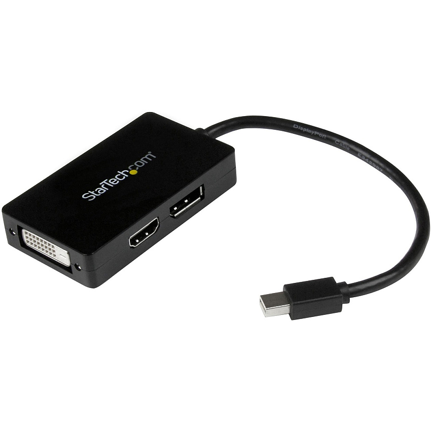 StarTech Travel A/V adapter - 3-in-1 Mini DisplayPort to DisplayPort DVI or HDMI converter (MDP2DPDVHD)