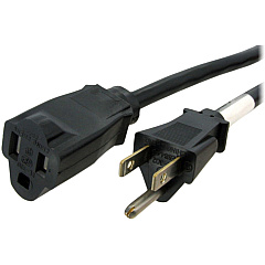 StarTech 10ft (3m) Heavy Duty Extension Cord, NEMA5-15R to NEMA5-15P Black Extension Cord, 15A 125V, 14AWG, Heavy Gauge Power Cable (PAC1011410)
