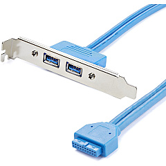 StarTech 2 Port USB 3.0 A Female Slot Plate Adapter (USB3SPLATE)