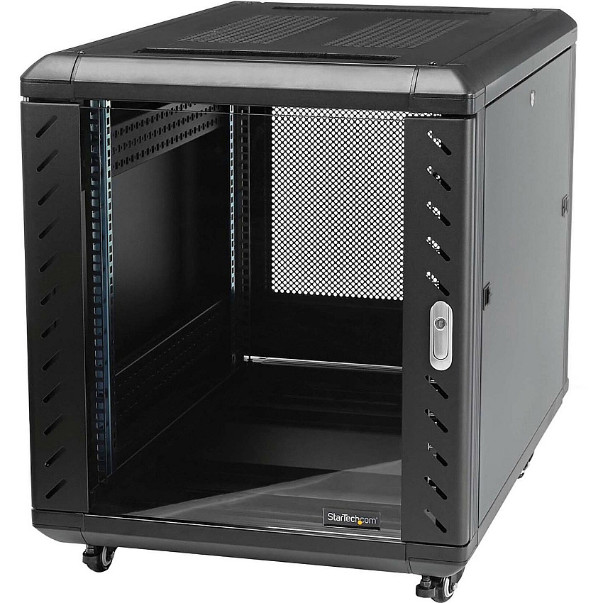 StarTech 12U 36in Knock-Down Server Rack Cabinet with Casters (RK1236BKF)