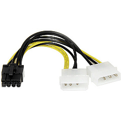 StarTech 6in LP4 to 8 Pin PCI Express Video Card Power Cable Adapter - 8 pin internal power (M) - 4 pin ATX12V (M) - 15.2 cm (LP4PCIEX8ADP)