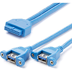 StarTech 2 Port Panel Mount USB 3.0 Cable - USB A to Motherboard Header Cable F/F (USB3SPNLAFHD)