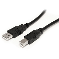 StarTech 9 m / 30 ft Active USB A to B Cable - M/M - Black USB 2.0 A to B Cord - Printer Cable - Extension USB Cable (USB2HAB30AC) StarTech 9 m / 30 ft Active USB A to B Cable - M/M - Black USB 2.0 A to B Cord - Printer Cable - Extension USB Cable (USB2HAB30AC)