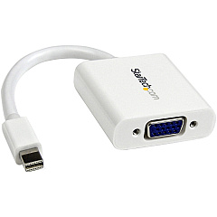 StarTech Mini DisplayPort to VGA Adapter - White - 1080p - Thunderbolt to VGA Monitor Adapter - Mini DP to VGA Converter (MDP2VGAW) StarTech Mini DisplayPort to VGA Adapter - White - 1080p - Thunderbolt to VGA Monitor Adapter - Mini DP to VGA Converter (MDP2VGAW)