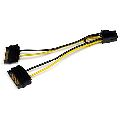 StarTech 6in SATA Power to 6 Pin PCI Express Video Card Power Cable Adapter (SATPCIEXADAP)