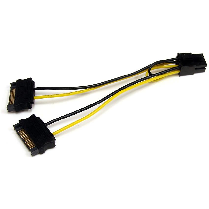 StarTech 6in SATA Power to 6 Pin PCI Express Video Card Power Cable Adapter (SATPCIEXADAP)