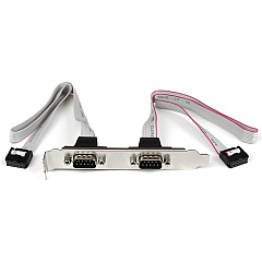 StarTech 2 Port 16in DB9 Serial Port Bracket to 10 Pin Header (PLATE9M2P16)