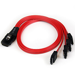 StarTech 50cm SFF-8087 to 4x SATA - Internal Mini SAS to SATA Reverse Cable (SAS8087S4R50) StarTech 50cm SFF-8087 to 4x SATA - Internal Mini SAS to SATA Reverse Cable (SAS8087S4R50)