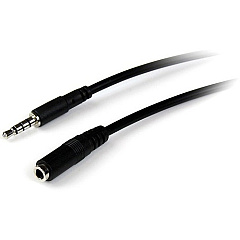 StarTech 1m 3.5mm 4 Position TRRS Headset Extension Cable - M/F (MUHSMF1M)