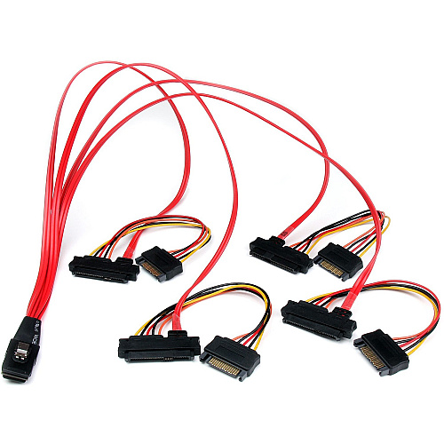 StarTech 50cm Internal Serial Attached SCSI Mini SAS Cable - SFF8087 to 4x SFF8482 (SAS808782P50)