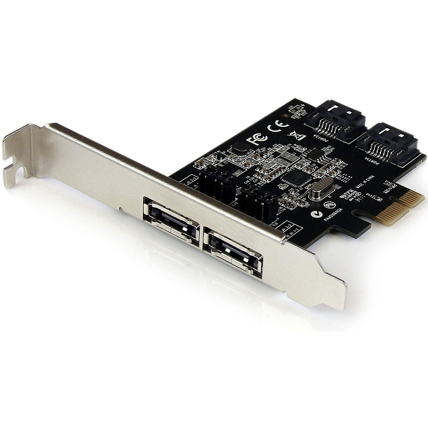 StarTech 2 Port PCI Express SATA 6 Gbps eSATA Controller Card - Dual Port PCIe SATA III Card - 2 Int/2 Ext (PEXESAT322I)