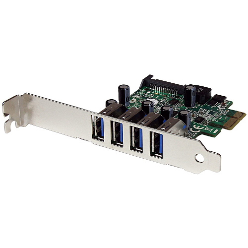 StarTech 4 Port PCI Express PCIe SuperSpeed USB 3.0 Controller Card Adapter with UASP - SATA Power (PEXUSB3S4V)