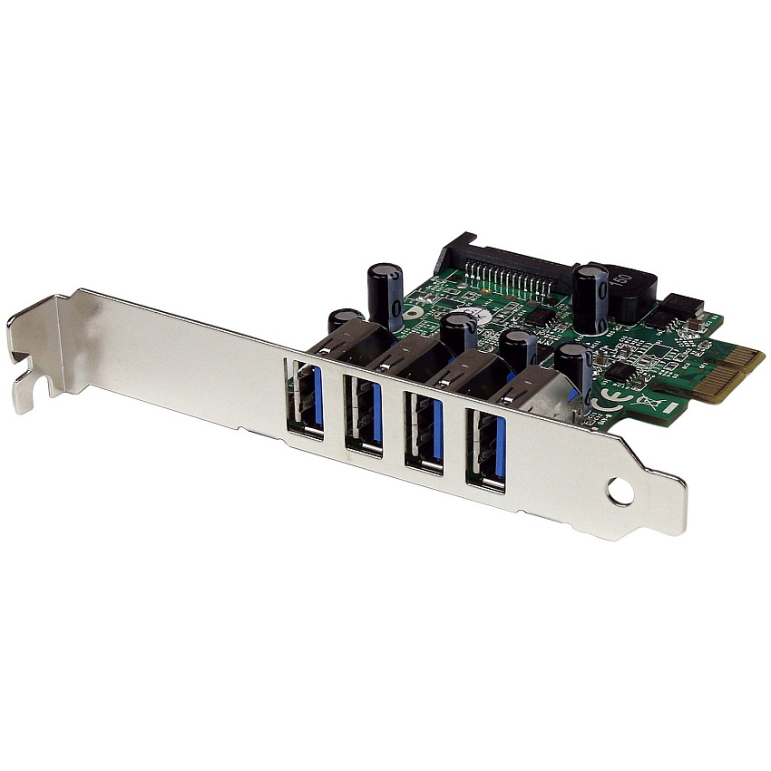 StarTech 4 Port PCI Express PCIe SuperSpeed USB 3.0 Controller Card Adapter with UASP - SATA Power (PEXUSB3S4V)