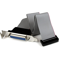 StarTech Low Profile 16in Parallel Port Header Cable Adapter with Bracket - DB25 (F) to IDC26 (PLATE25F16LP) StarTech Low Profile 16in Parallel Port Header Cable Adapter with Bracket - DB25 (F) to IDC26 (PLATE25F16LP)